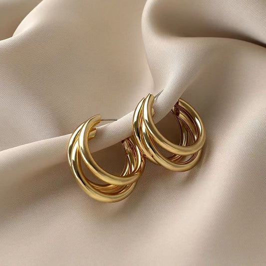 Sleek gold earrings